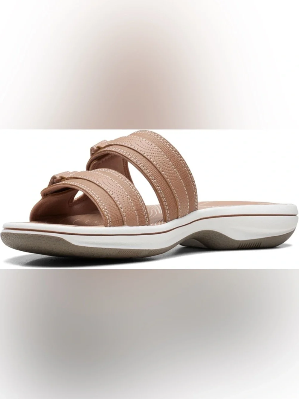 Clarks® Cloudsteppers Breeze Piper Women's Slide Sandals 8 Tan NEW